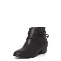 Black Bow Wrapped Ankle Boots, Black