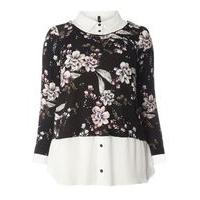 Black Floral 2-In-1 Top, Dark Multi