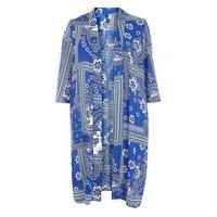 blue aztec printed kimono dark multi