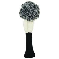 black white pom pom golf fairway head cover