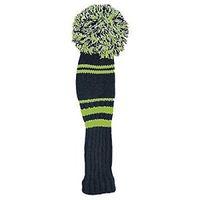 Black & Lime Pom Pom Golf Club Head Cover