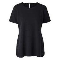 Black Textured Jersey Shell Top