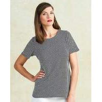 black spot textured jersey shell top