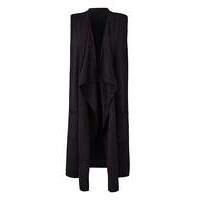 Black Sleeveless Waterfall Cardigan