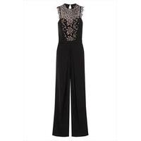 Black Jumpsuit With Lace Panel