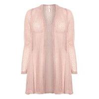 Blush Pink Textured Fan Back Cardigan, Blush