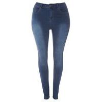 blue midwash ultra stretch skinny jeans mid blue