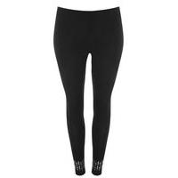 Black Silver Embellished Leggings, Black