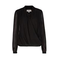 Black Side Zip Cross Over Blouse