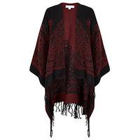 Black & Burgundy Paisley Pattern Blanket Cape