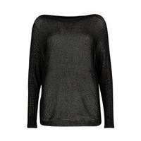 Black Batwing Sleeve Fine Knit Jumper