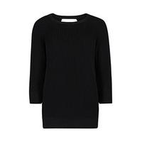 Black Cut Out Back Fisherman Knit Jumper