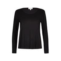 black chiffon side panel long sleeved top