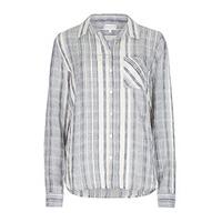 Blue & Cream Textured Stripe Print Shirt