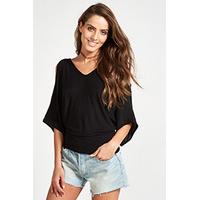 Black Cold Shoulder Top