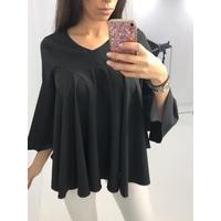 blake black batwing ring back blouse