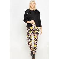 Black Multi Floral Treggings