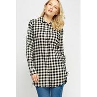 black checked shirt