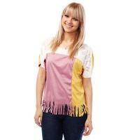 Block Colour Fringed Suedette Top