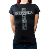 Black Sabbath Diamante Cross Skinny T Shirt (black) - Large