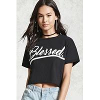 blessed graphic cropped tee