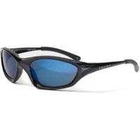 bloc eyewear cobra shiny black sunglasses blue mirrorcat 3 lens