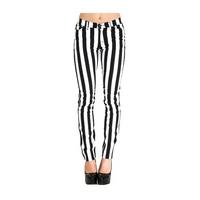 Black & White Stripe Stretch Skinny Jeans - Size: Waist 30"