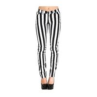 Black & White Stripe Stretch Skinny Jeans - Size: Waist 36"