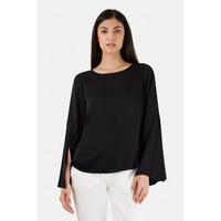 Black Long Sleeve Split Arm Blouse