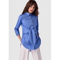 Blue Button Tie Front Shirt