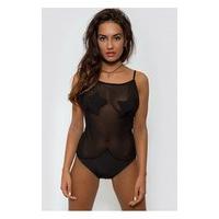 Black Star Print Mesh Bodysuit