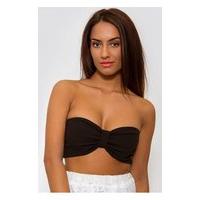 Black Bow Front Bandeau Top