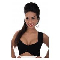 black sweet heart neckline bandage bodycon bralet top