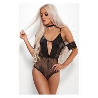 black bardot lace bodysuit