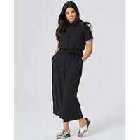 Black Shirt Culotte Jumpsuit