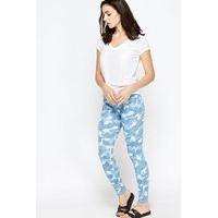 blue camouflage jeggings