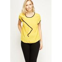 Black Trim Yellow Sheer Top