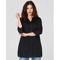 Black Button Through Tunic