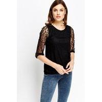 Black Lace Overlay Top