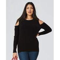 Black Cold Shoulder Jumper