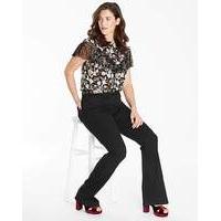 Black Print Cape Lace Top