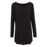 Black Scoop Dip Back Rib Tunic