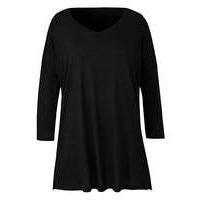 black v neck slouch tunic