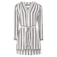 blackwhite stripe belted tunic