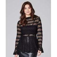 Black Lace Long Sleeve Top