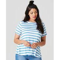 blue stripe short sleeve swing t shirt