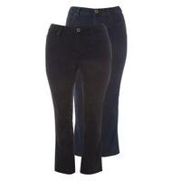 Black And Indigo 2 Pack Straight Leg Jeans, Indigo