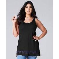 black lace trim vest top