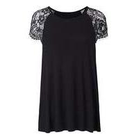 black lace sleeve swing top