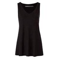 black pocket v neck jersey vest